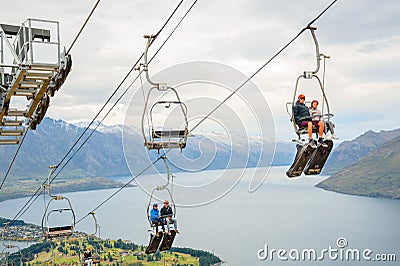 LUGE RIDE IN QUEENSTOWN. Editorial Stock Photo